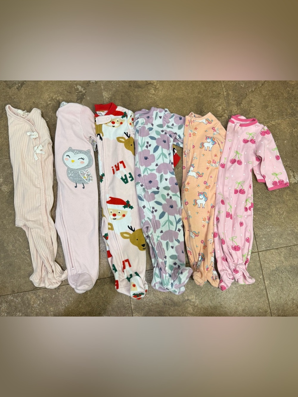 6 Piece Baby Girl Sleepers Pajamas 3-6 months m- Fall, Autumn, Winter, Seasonal